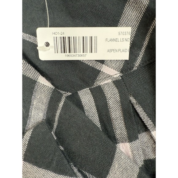 Soma Flannel Long Sleeve Notch Collar Button Up Pajama Top Womens XS Aspen New‎ - Picture 6 of 8